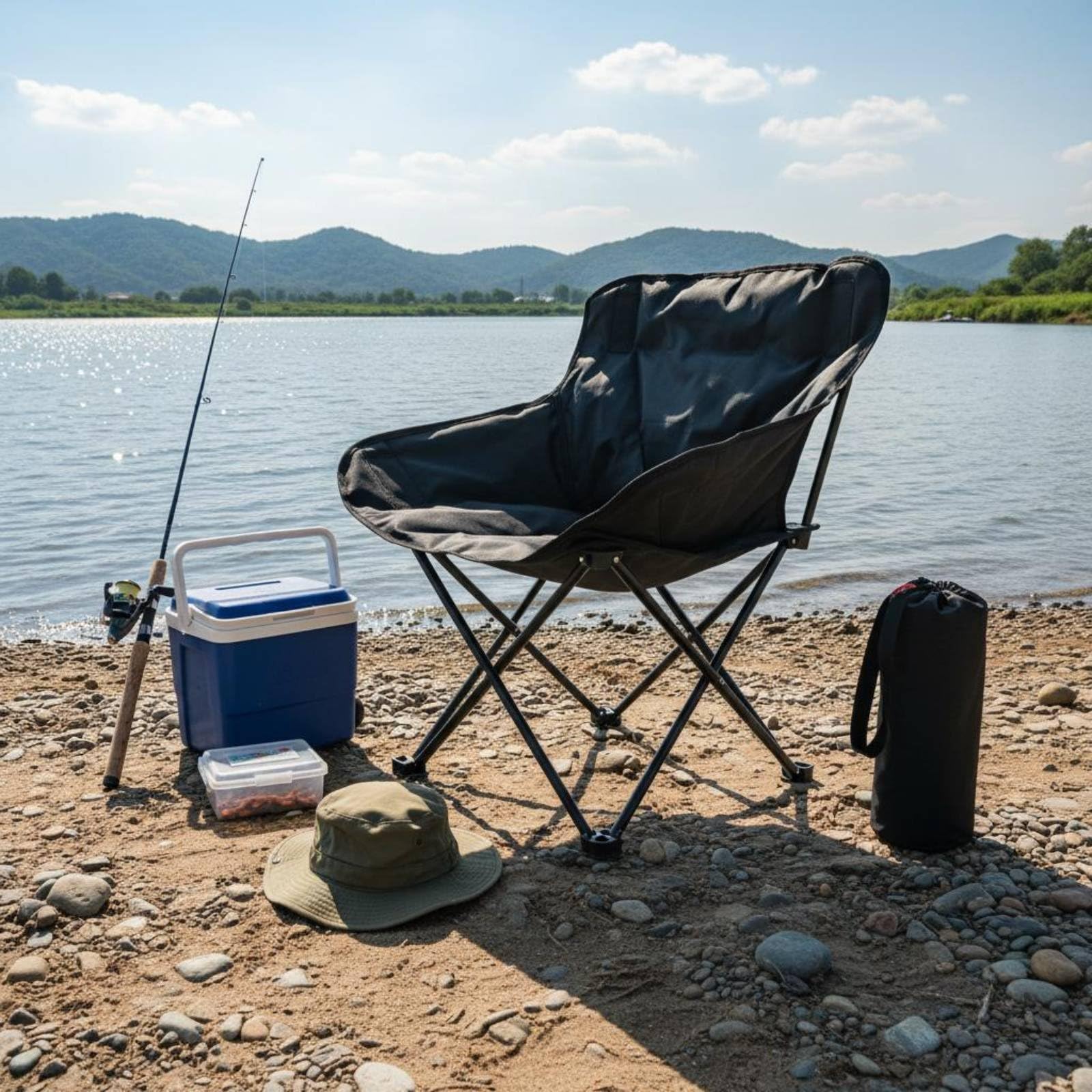 F Fityle Silla Plegable Acolchada Silla Reclinable Silla Alta con Respaldo Silla de Camping Estructura de Acero al Carbono y Tela Oxford 600D Respaldo, Negro, Acolchado Deluxe