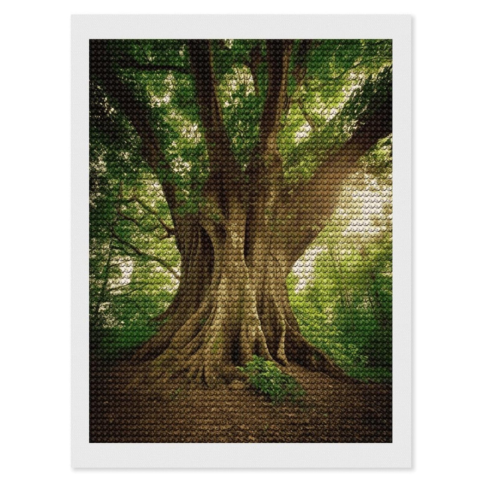 LDGSUPH Thick Tree Diamond Painting Kits for Adults Paint with Diamond Pictures Art DIY Full Drill Diamond Dots Painting Personalized Diamond Photo for Home Wall Decor Gift 12"x16"