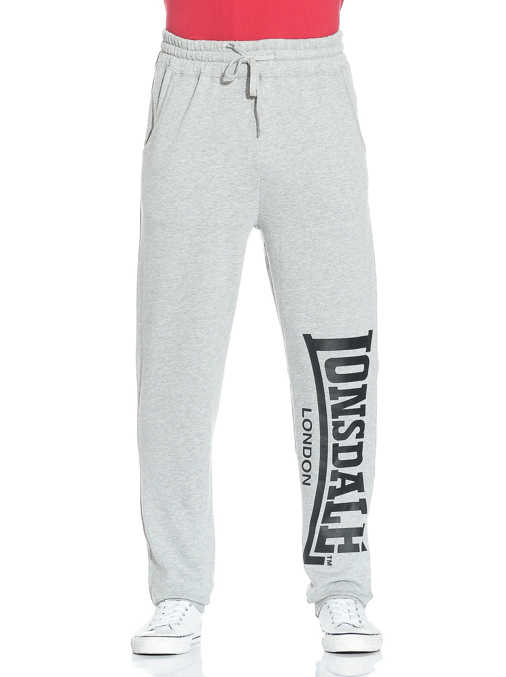Lonsdale Men's Gris Jogging Trousers Logo Large