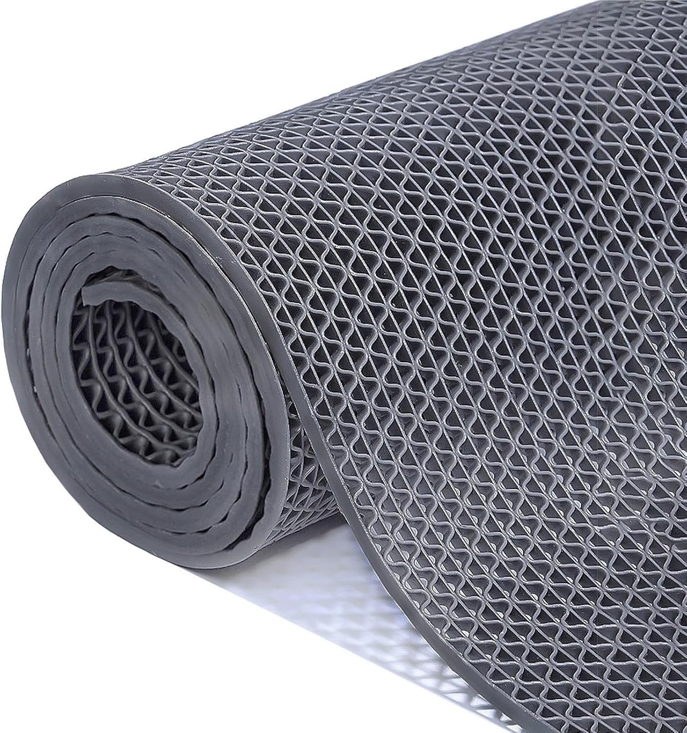 Hpthly Grey Non-Slip Floor Mat Commercial Wet Area Drainage Mat, Pvc Hollow Door Mat For Swimming Pool, Garage, Bathroom,Gray-120Cmx500cm