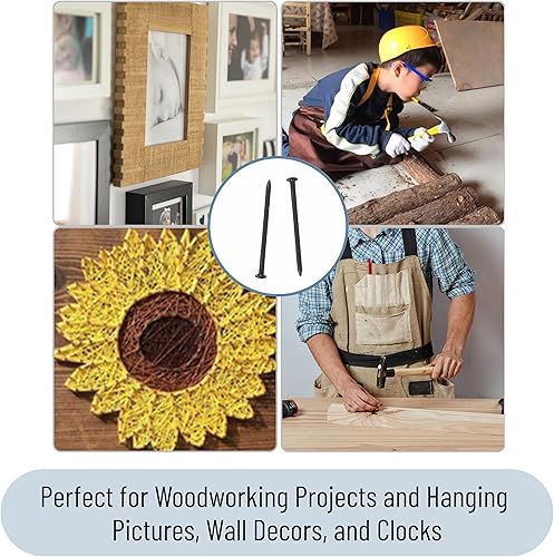 Miniatura 67 de Mr. Pen - Kit surtido de uñas, 600 unidades, 4 tamaños, plateadas, uñas pequeñas para colgar imágenes, uñas de acabado Plateado