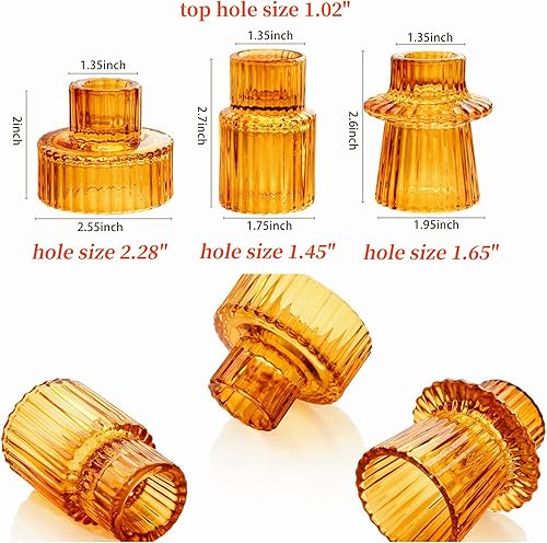 Miniatura 9 de Portavelas de cristal acanalado verde, candelabros votivos de té para centro de mesa, decoración de boda, juego de 6