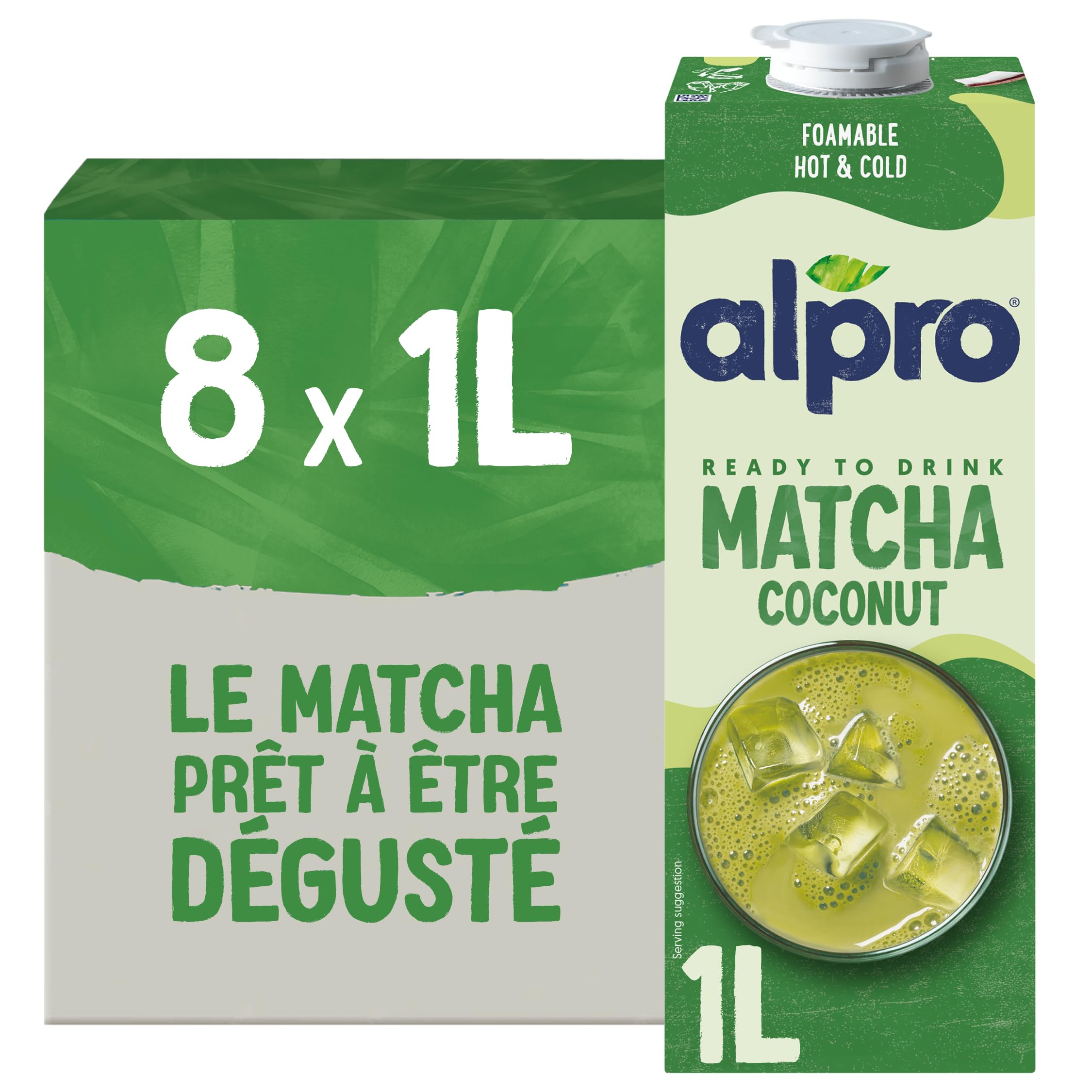 Alpro - Boisson Végétale - Matcha Coco - 1L - Lot de 8x1L