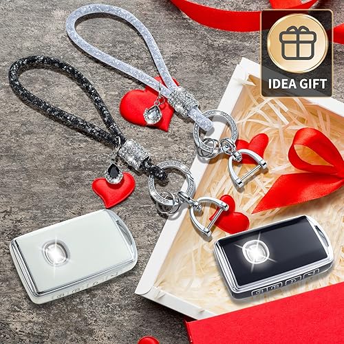 Miniatura 7 de Funda para llavero Mazda con llavero de cristal para Mazda 3 6 Sport CX-50 CX-3 CX-5 CX-5 CX-7 CX-9 MX-5, color plateado