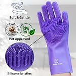 Dog Shampoo Gloves for Bathing – Silicone Dog Washing Gloves with Bristles – Pet Hair Removal Glove for Dogs & Cats – Puppy Essentials – Dog Grooming Supplies & Accessories – Shampoo Brush for Pets