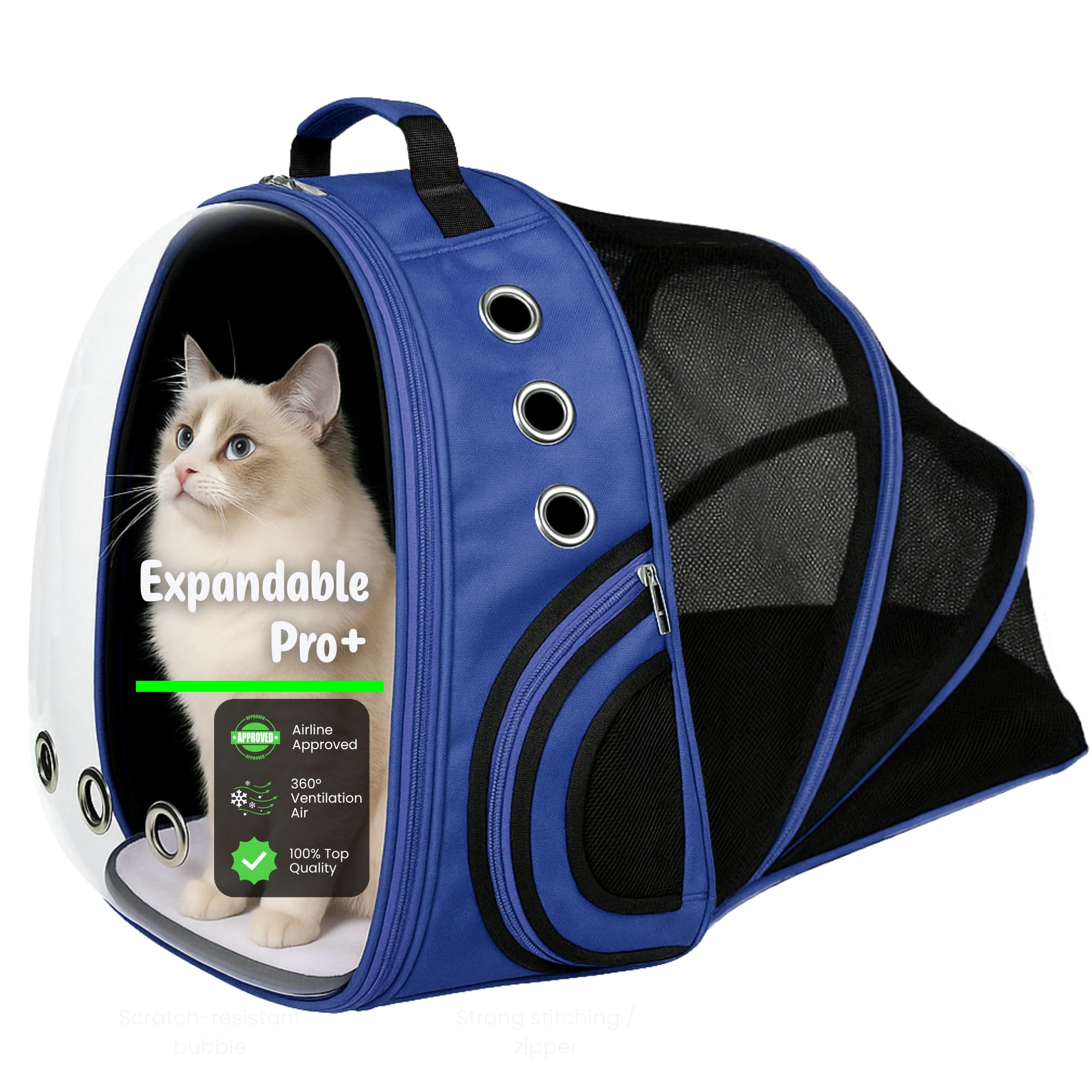 Buraq Expandable Astronaut Bubble Window Pet Carrier Backpack, Breathable Space, Stylish Secure & Ventilated Travel Bag for Cats