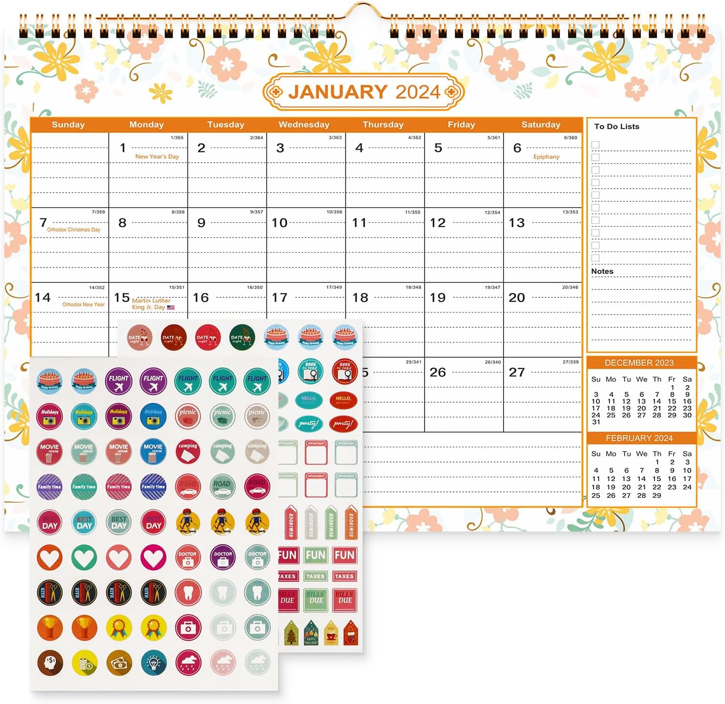 Benjia Calendario da tavolo 20242025 anno accademico Gennaio 2024