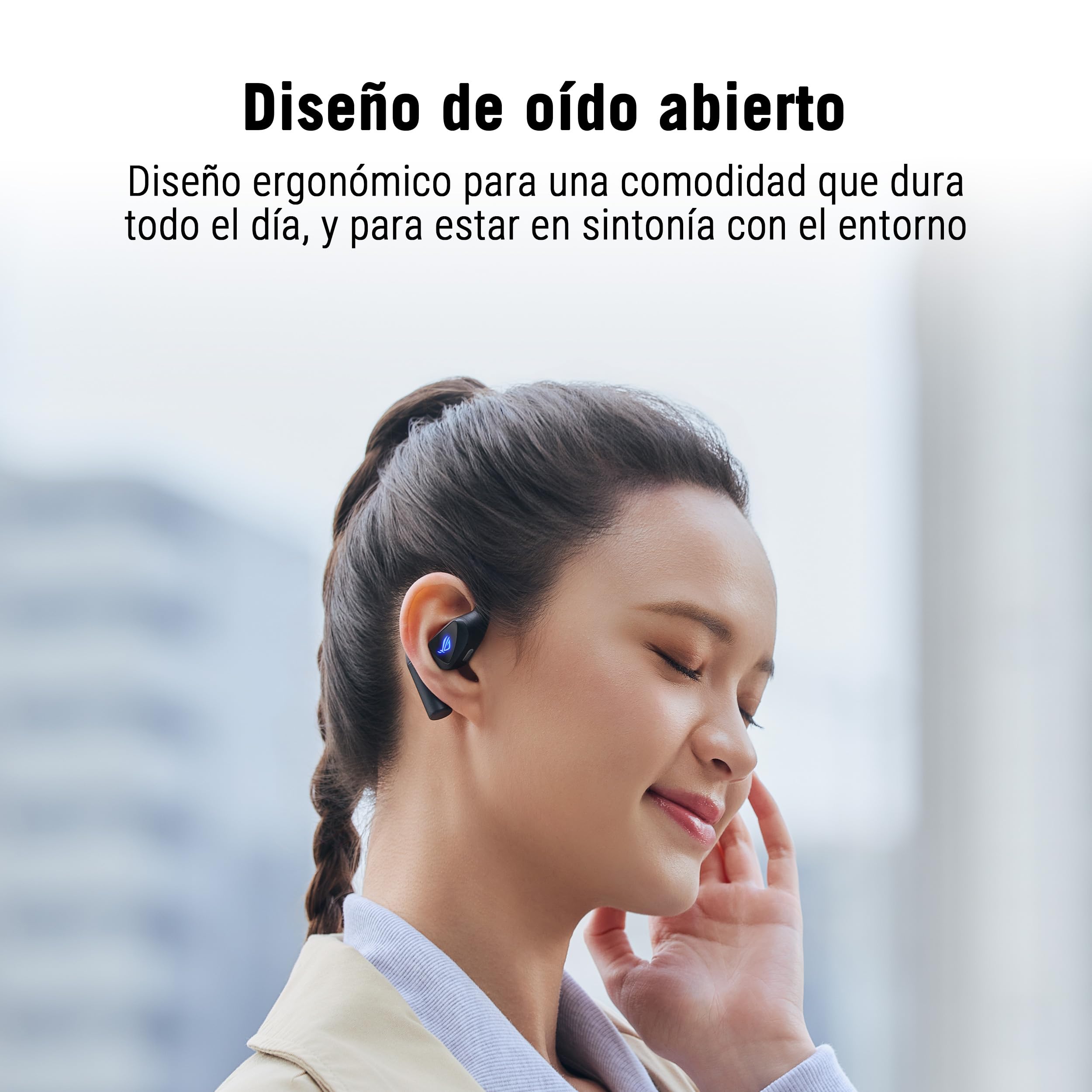 ASUS ROG Cetra Open Wireless - Auriculares Gaming (2,4 GHz y BT, ROG SpeedNova, Controladores de diafragma Recubiertos de DLC de 14,2 mm, cancelación de Ruido IA, 16 h de reproducción, IPX5) - Negro