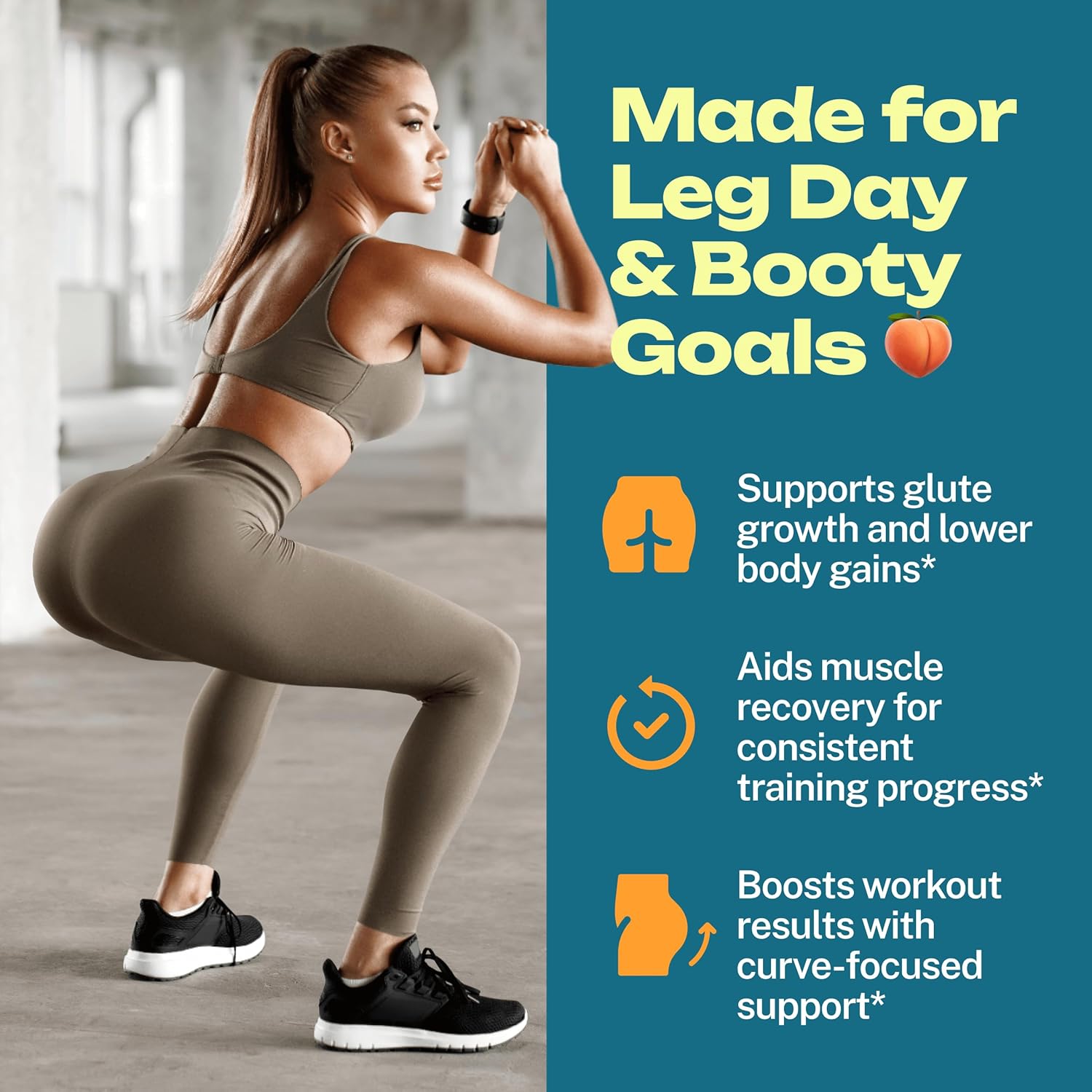 BBL Gummies Booty & HIPS Weight Gainer for Women - Unique Blend for Curves Enhancement & Butt Growth - Natural Weight Gain Gummies for Women - Zero Sugar, Vegan, Peach Flavor - 60 Counts - Image 5