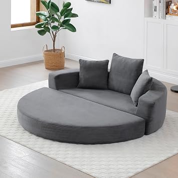 Eafurn 67" Boneless Loveseat Convertible Sleeper Sofa Bed in a Box, Modern Corduroy Folding Floor Couch with 3 Pillows, High Density Foam Mattress Lounger for Living Room