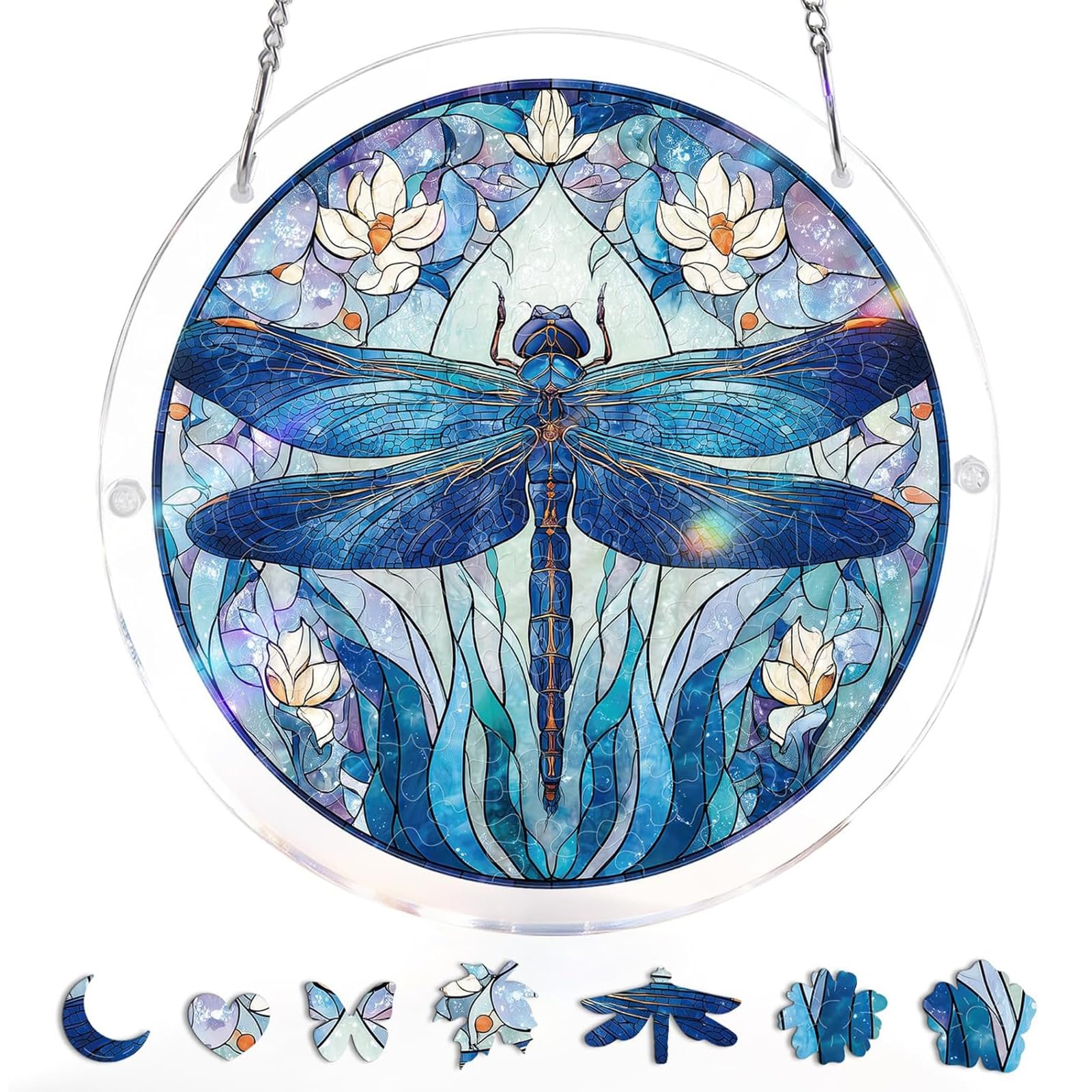 Acrylic Jigsaw Puzzle Suncatcher | 22cm Large Acrylic Puzzles Suncatchers For Windows Hanging | 83 Pieces Stained Glass Window Puzzle Sun Catcher For Adult | Aesthetic Diy Arts & Crafts For Home Decor