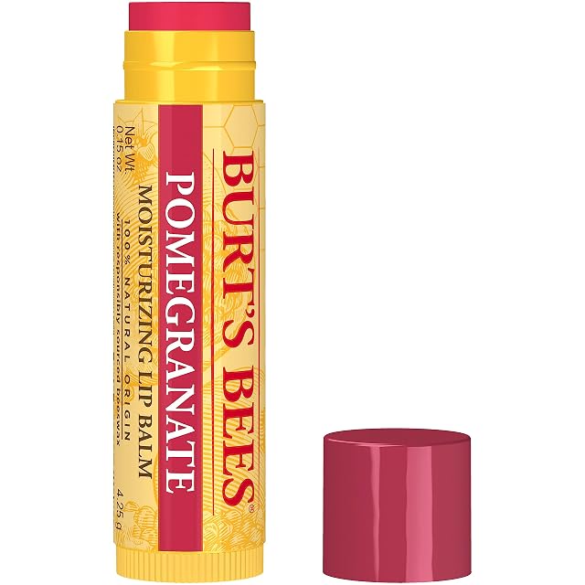 BurtS Bees 100 Natural Moisturizing Lip Balm Pomegranate With Beeswax And Fruit Extracts 0 15 Ounce