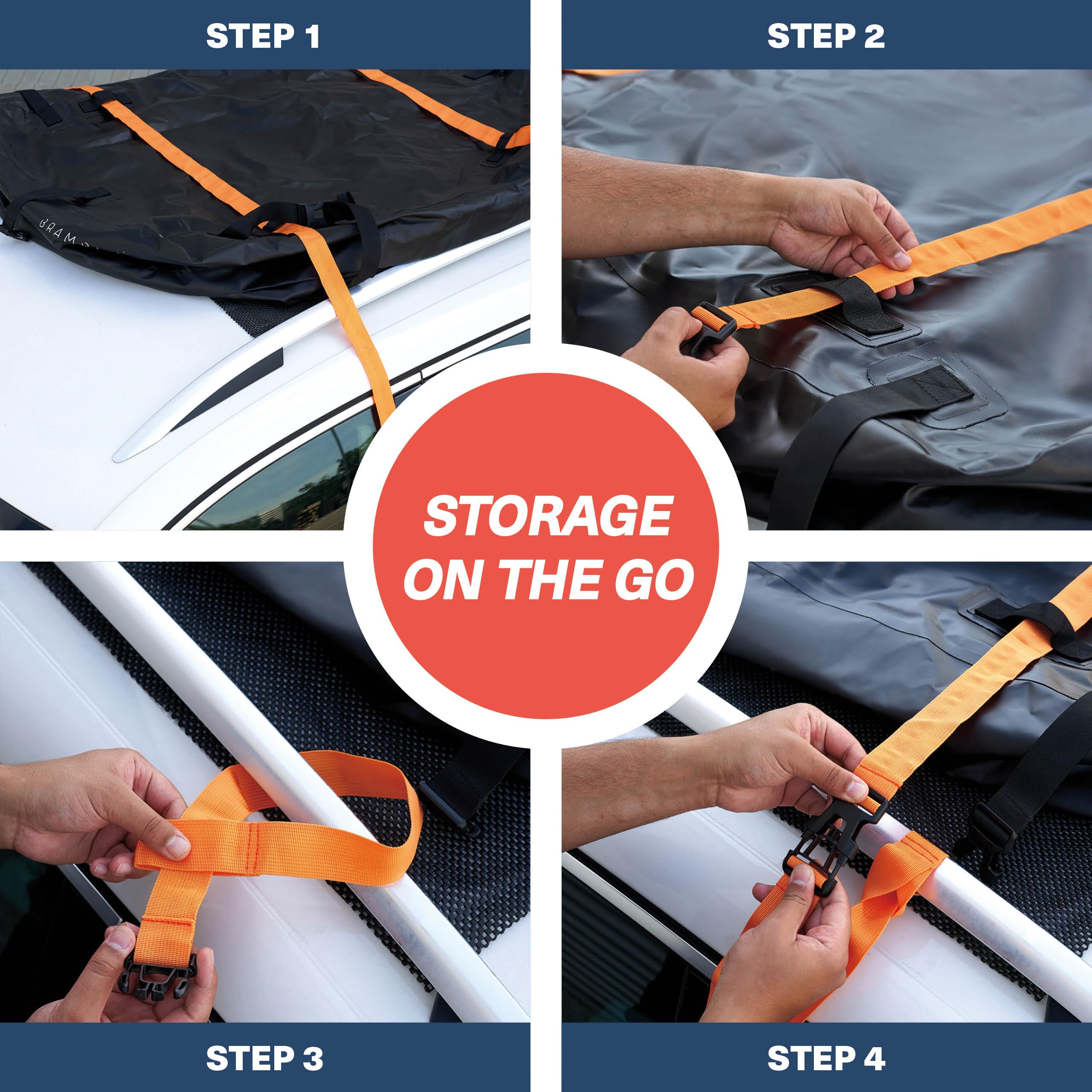 BRAMBLE Grand Sac de Toit Voiture, Coffre de Toit Souple avec Sangles & Tapis Antidérapant, 430L - PVC 500D Solide, Résistant & Étanche