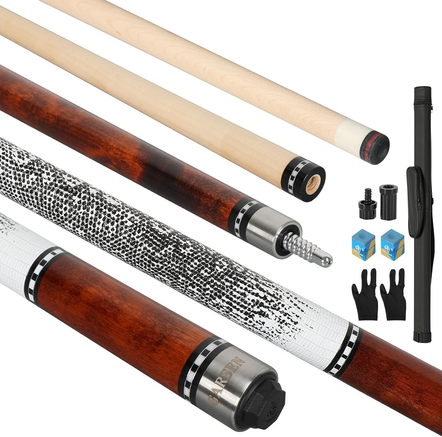 GARSEN Pool Cue Stick 58 inch 18 oz 19 oz 20 oz 21 oz Billiard House Bar Pool Stick Maple Brown