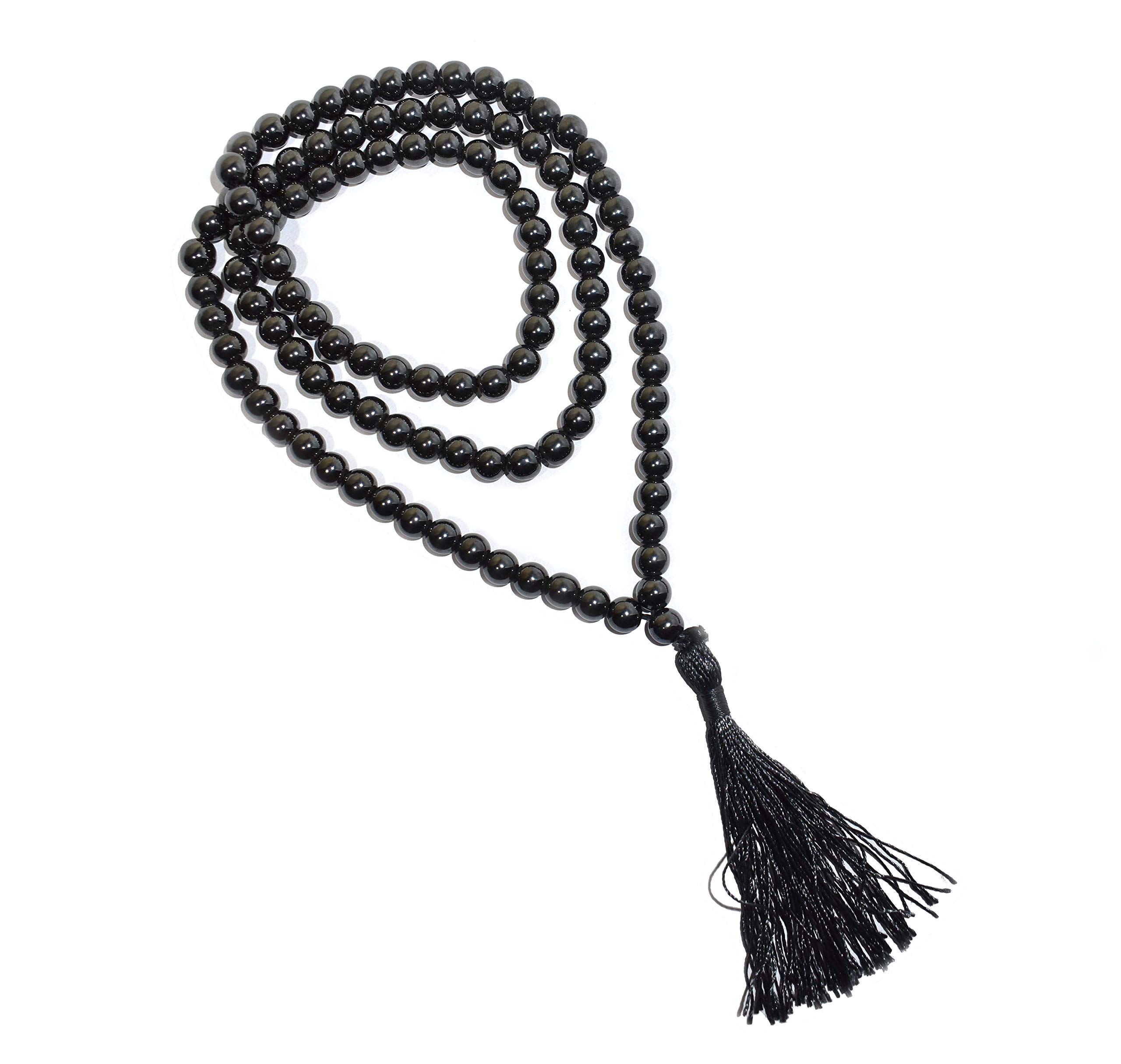 Magnetite Mala 34 inch String 108 Beads Size 8 mm Natural Healing Crystal Stone