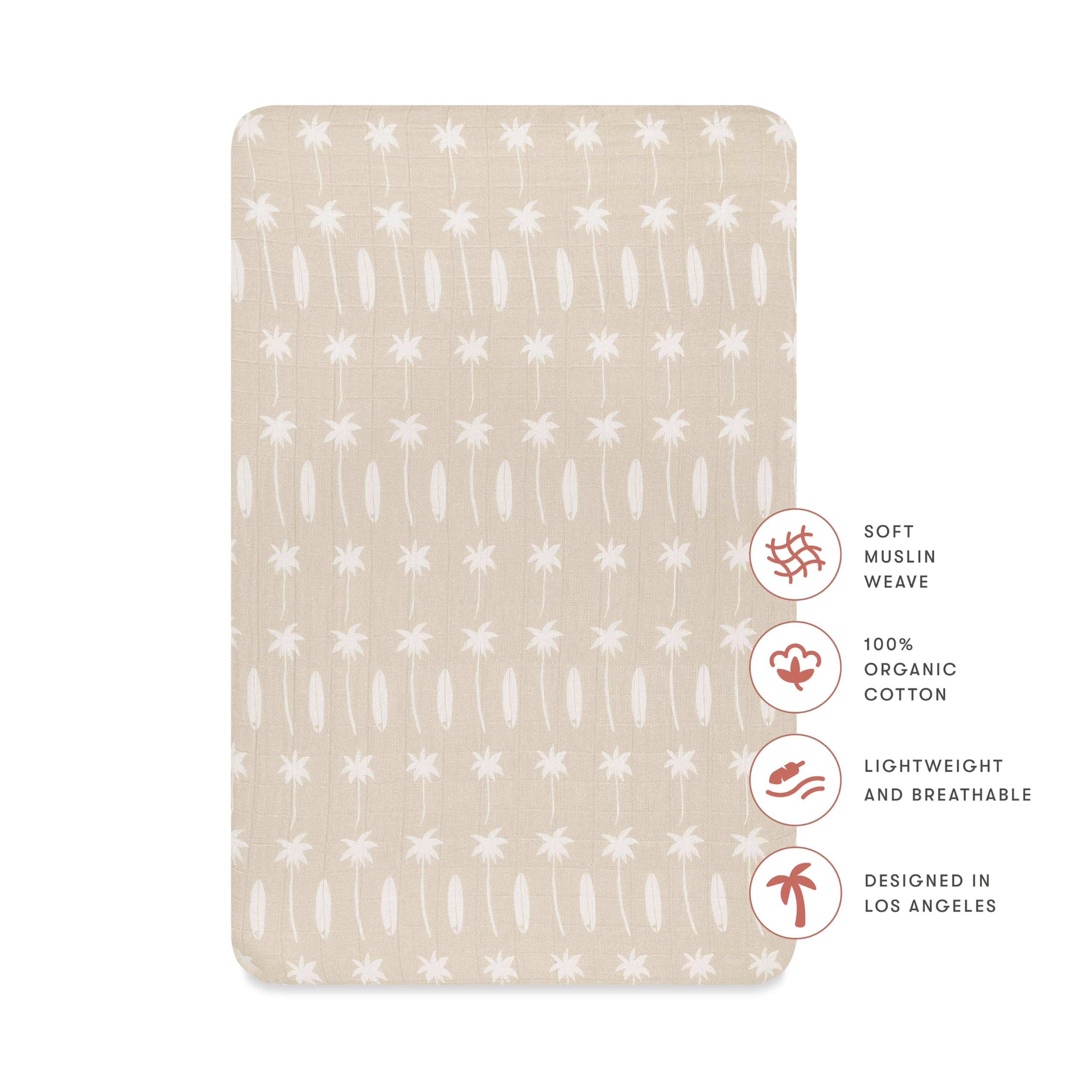 Babyletto Mini-Kinderbettlaken – 100% Bio-Baumwolle, GOTS-zertifiziert, Musselin