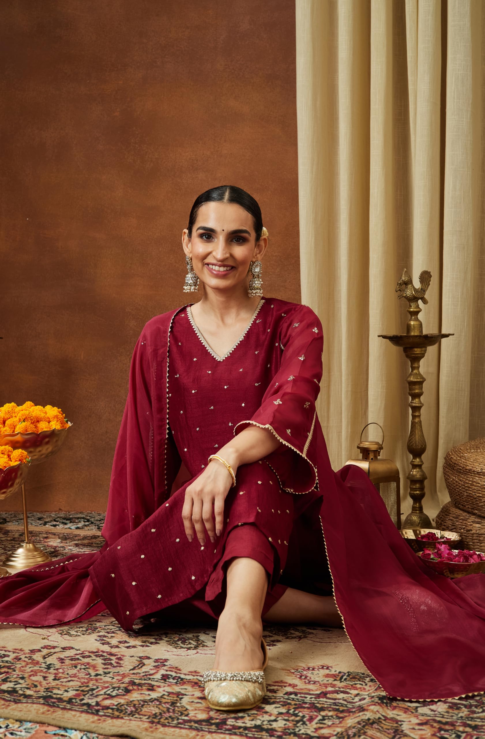 Janasya Women Kurta with Pant & Dupatta Set product image 6