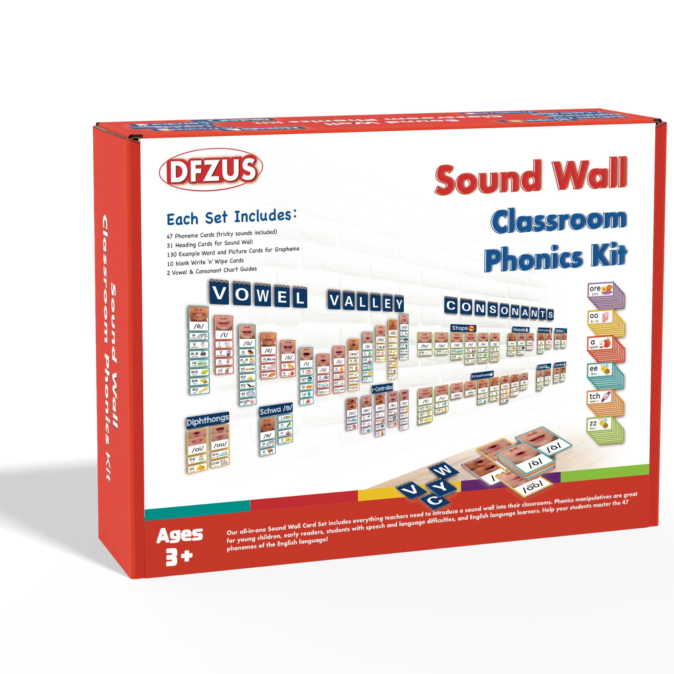 Sound Wall Classroom Phonics Kit, Science of Reading Sound Wall Consonants & Vowel Valley Classroom Decor, Phonemic Awareness, ESL Speech Therapy