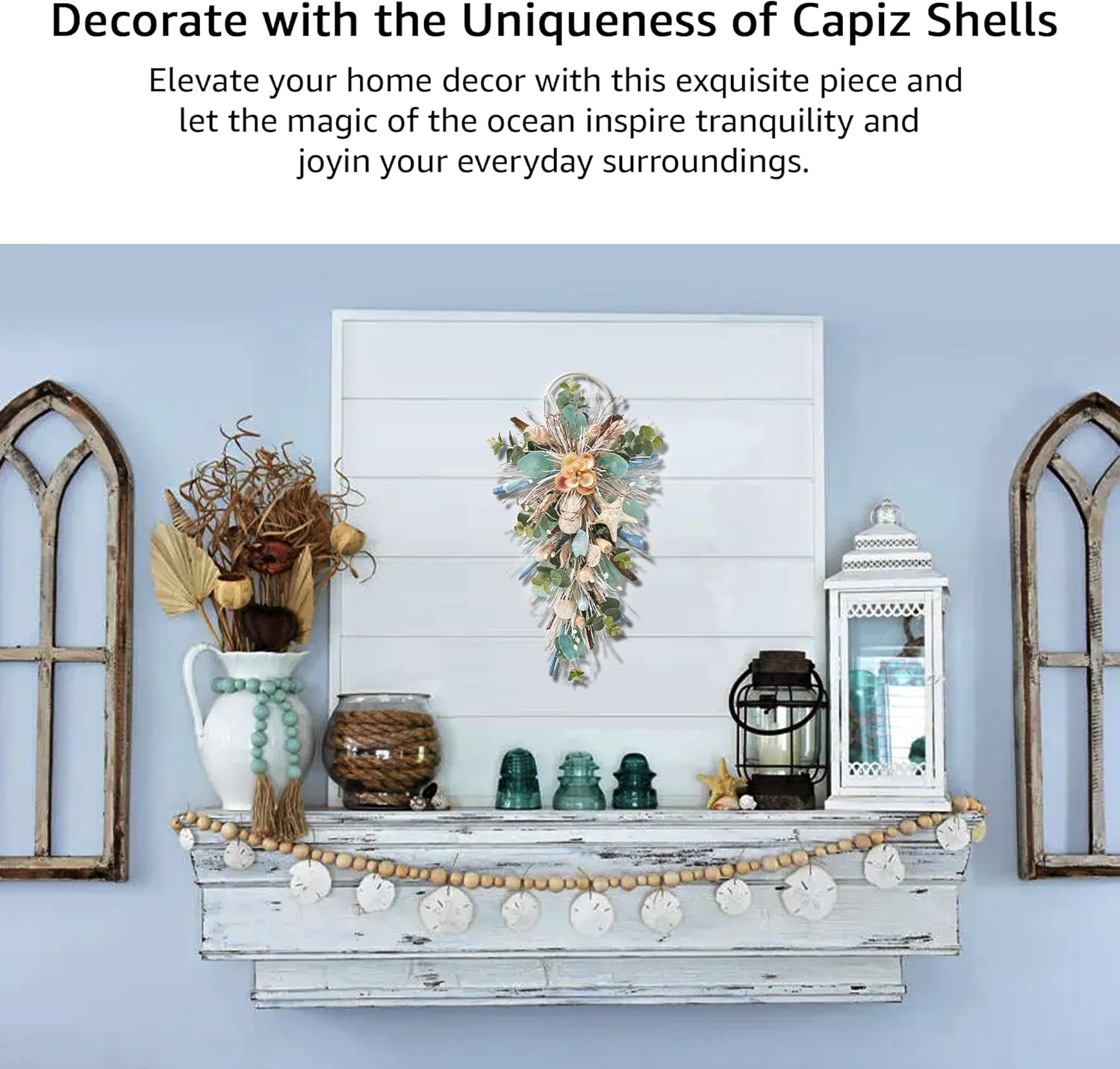 Coastal Shell Teardrop Swag