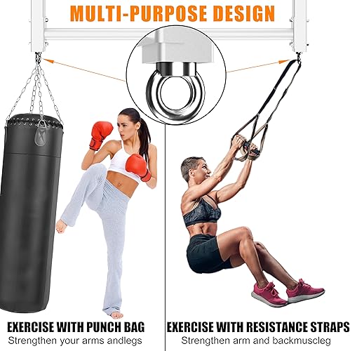 Miniatura 5 de Ceiling Mounted Pull Up Bar, Heavy Duty 700 LBS Multi Grip Pull Up Bars, 16"24" Rafter Chin Up Bar, Ceiling Joist for GarageGymBasement with