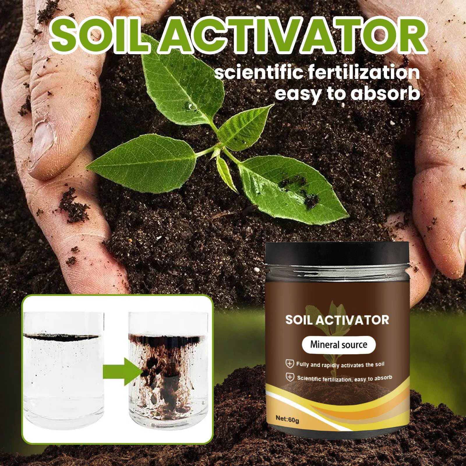 Activador de Suelo, Fertilizante profesional de Harina de Huesos, Activador del Suelo para Todas las Plantas de Interior, Potenciador de Nutrientes del Suelo para el Crecimiento de Plantas (2PC)