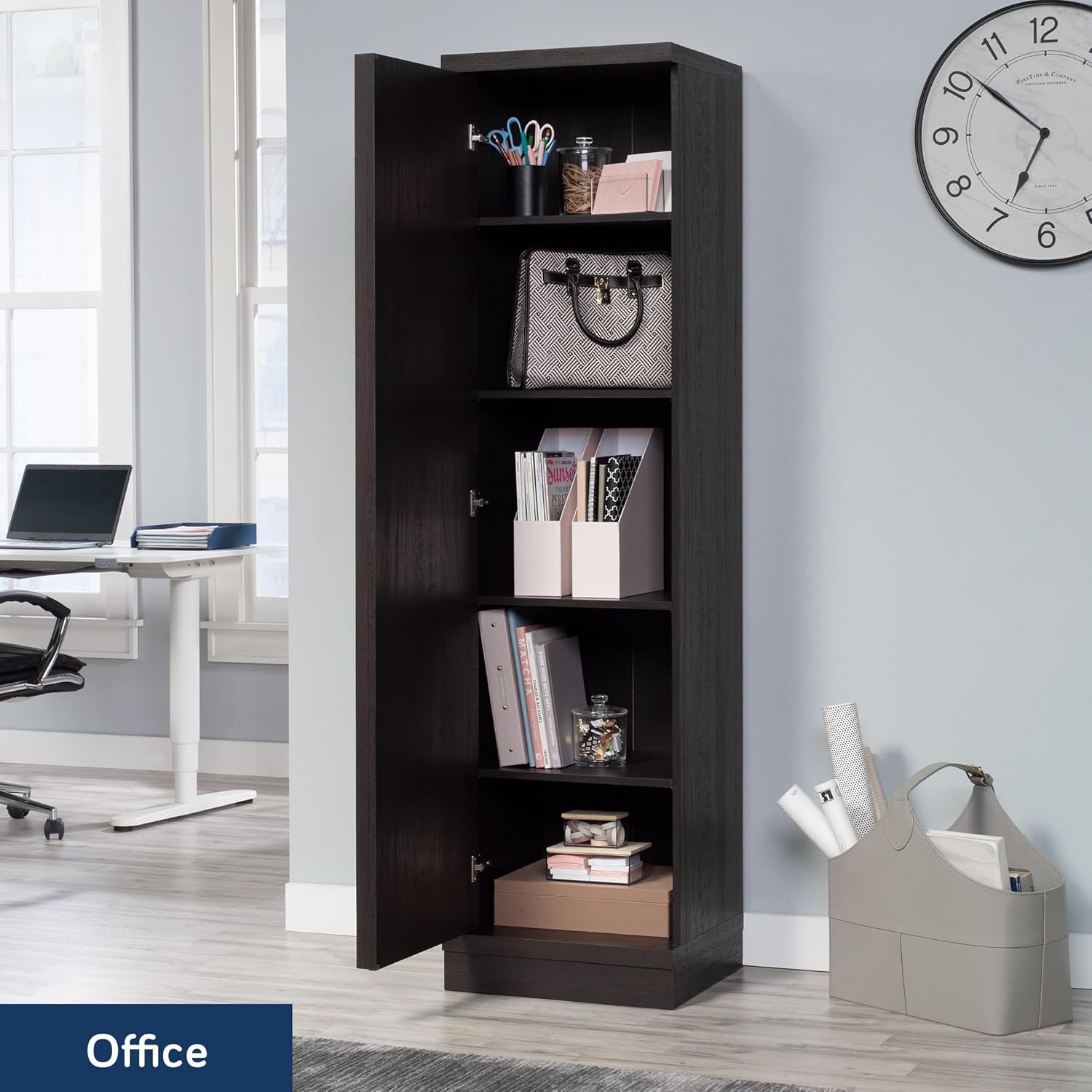 Sauder Merton Hall Storage Cabinet, Dakota Oak Finish