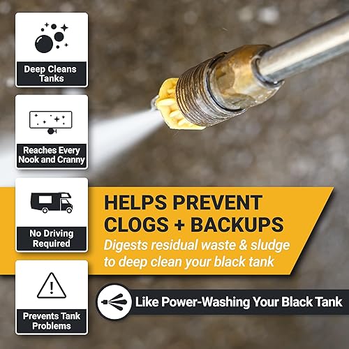Miniatura 3 de Unique Clean-It RV Limpiador Líquido Profundo para Tanque Negro - Resetea Efectivamente los Tanques Negros Sucios de RV - Elimina Olores y Desechos