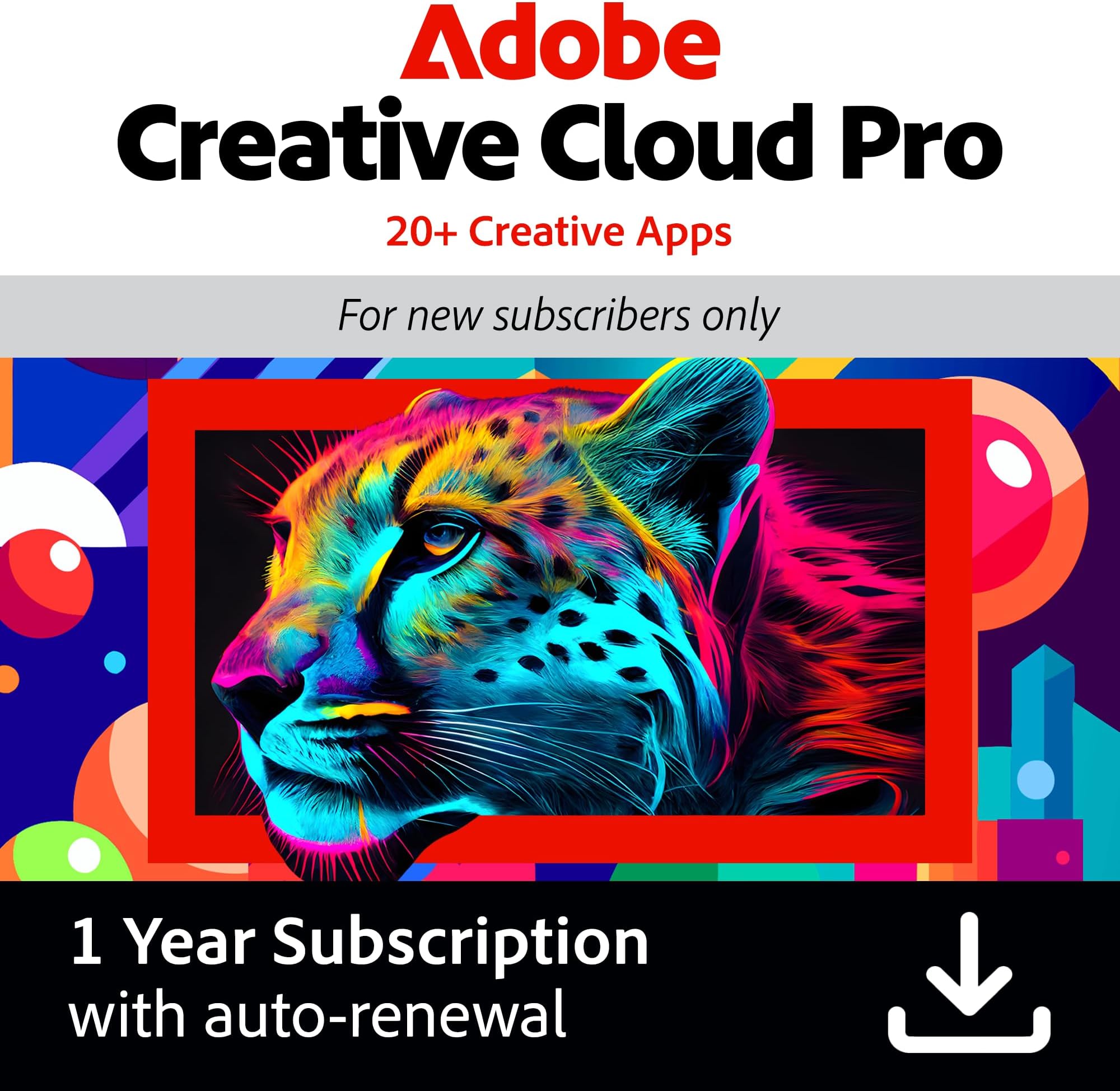 Adobe Creative Pro | Graphic Design Software | AI Powered Features | PC/MAC| 12-Month Subscription with Auto-Renewal