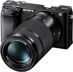 Sony Câmera sem espelho Alpha A6100 com lentes zoom de 16-50 mm e 55-210 mm, ILCE6100Y/B, preta