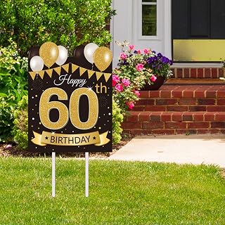 Large Happy 60th Birthday Party Yard Sign