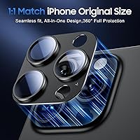 Vista 5 de UniqueMe para Paquete de 3 Protectores de Lente de Cámara para iPhone 15 Pro/iPhone 15 Pro Max, [Protección contra Caídas] [Compatible con Fundas]