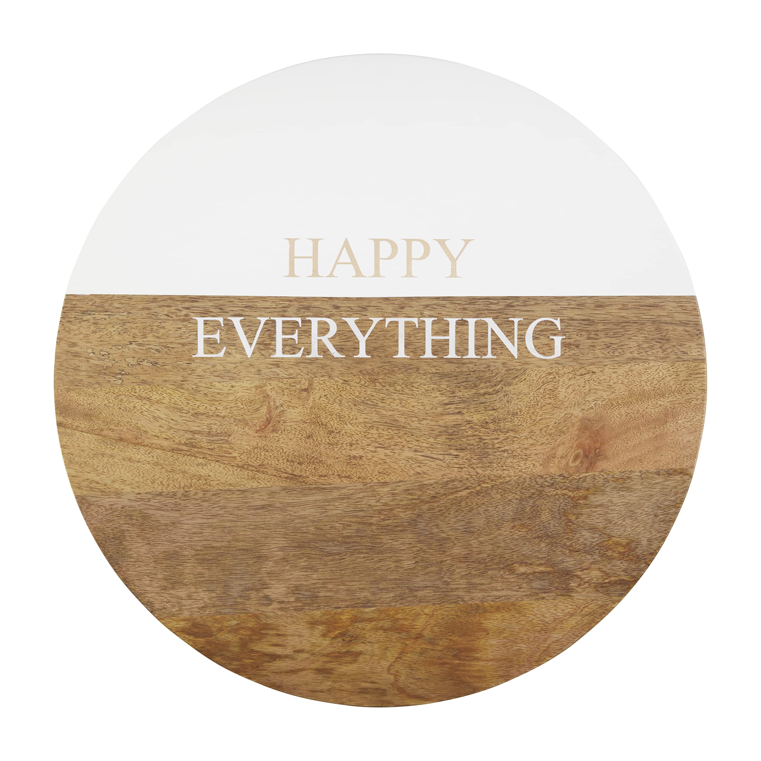 Mud Pie Happy Everything Wooden Lazy Susan, 16 1/2