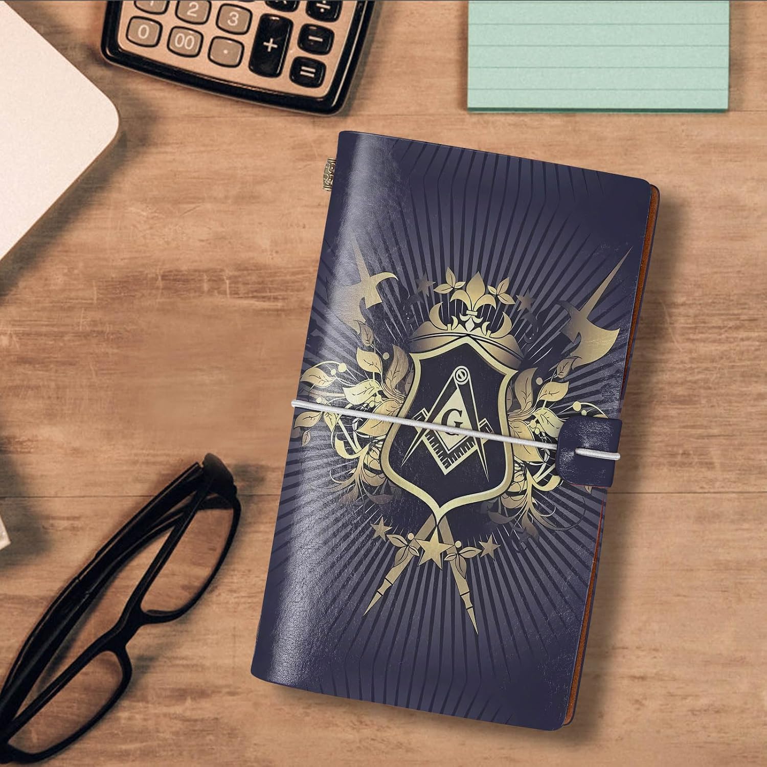 Freemason Gift Masonic A6 Leather Journal(Blue Freemason A6) image 5