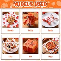 Vista 6 de Tinlade 150 Piezas Hojas de Papel Encerado de Otoño Acción de Gracias Hoja de Arce Calabaza Hongo Hojas de Papel para Envolver Alimentos Pergamino