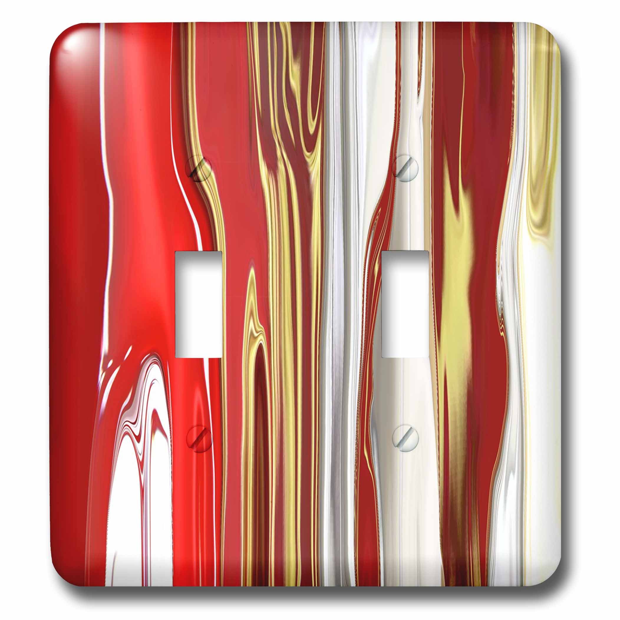 Interrupteur à bascule haut de gamme 3dRose rouge argent n gold melt multicolore