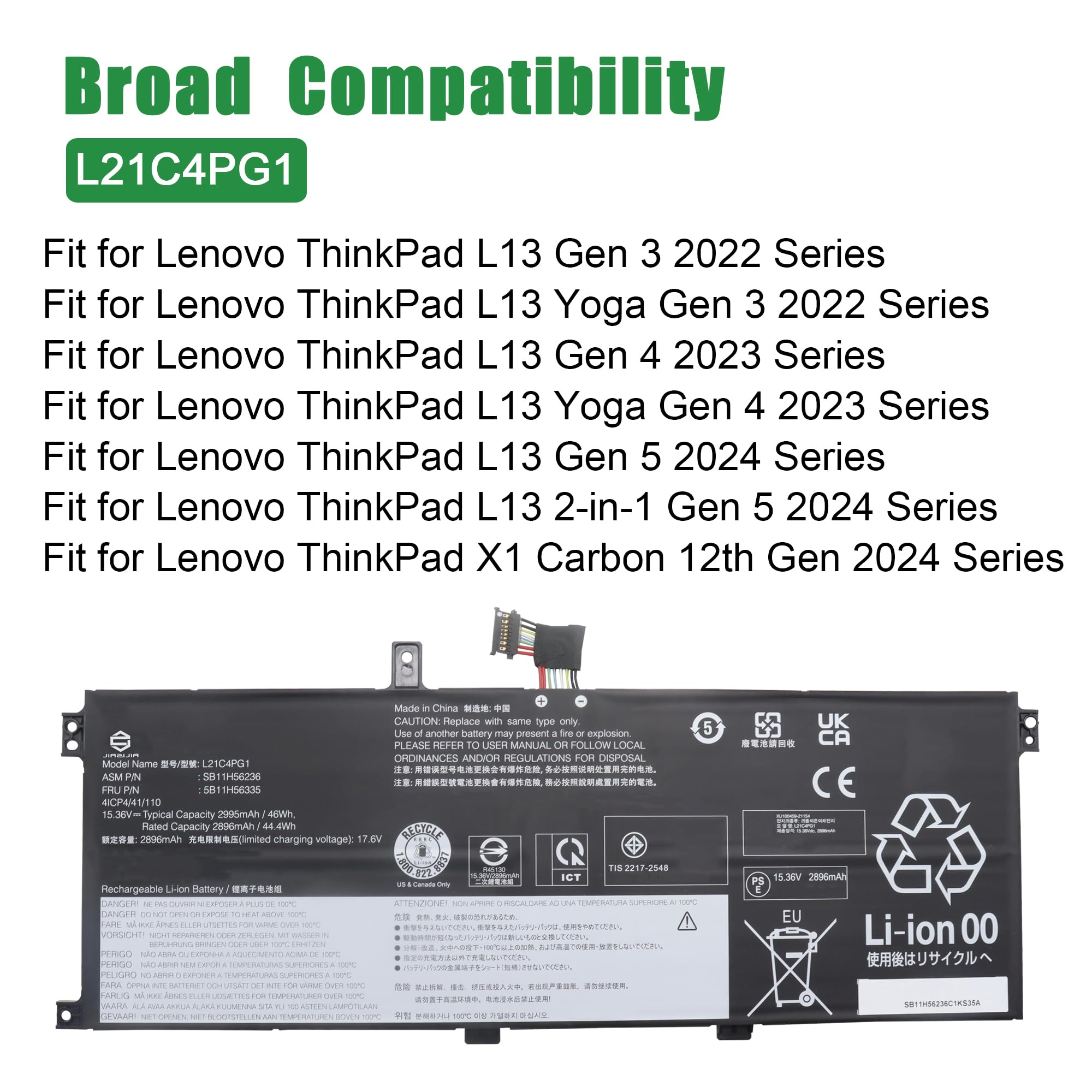 Amazon.com: JIAZIJIA L21C4PG1 Laptop Battery Replacement for