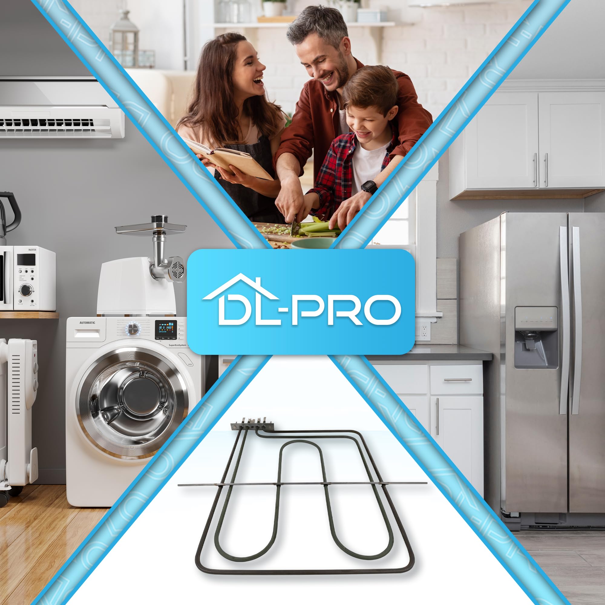 DL-pro Oberhitze Heizelement 2900W 230V für Amica 8026764 Grillheizung für Backofen Ofen Herd