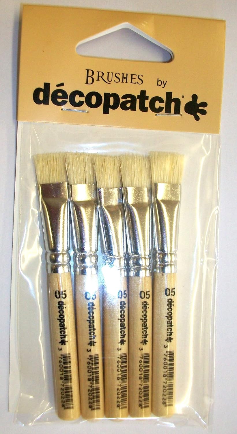 décopatch Hog, 5 Pack Decopatch Brushes, zzzz-s, Brown, 24 Pack