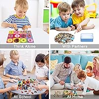 Vista 4 de LELEMON Rompecabezas para niños de 4 a 6 años, paquete de 6 rompecabezas de 100 piezas para niños de 4 a 8 años en una caja de metal, rompecabezas