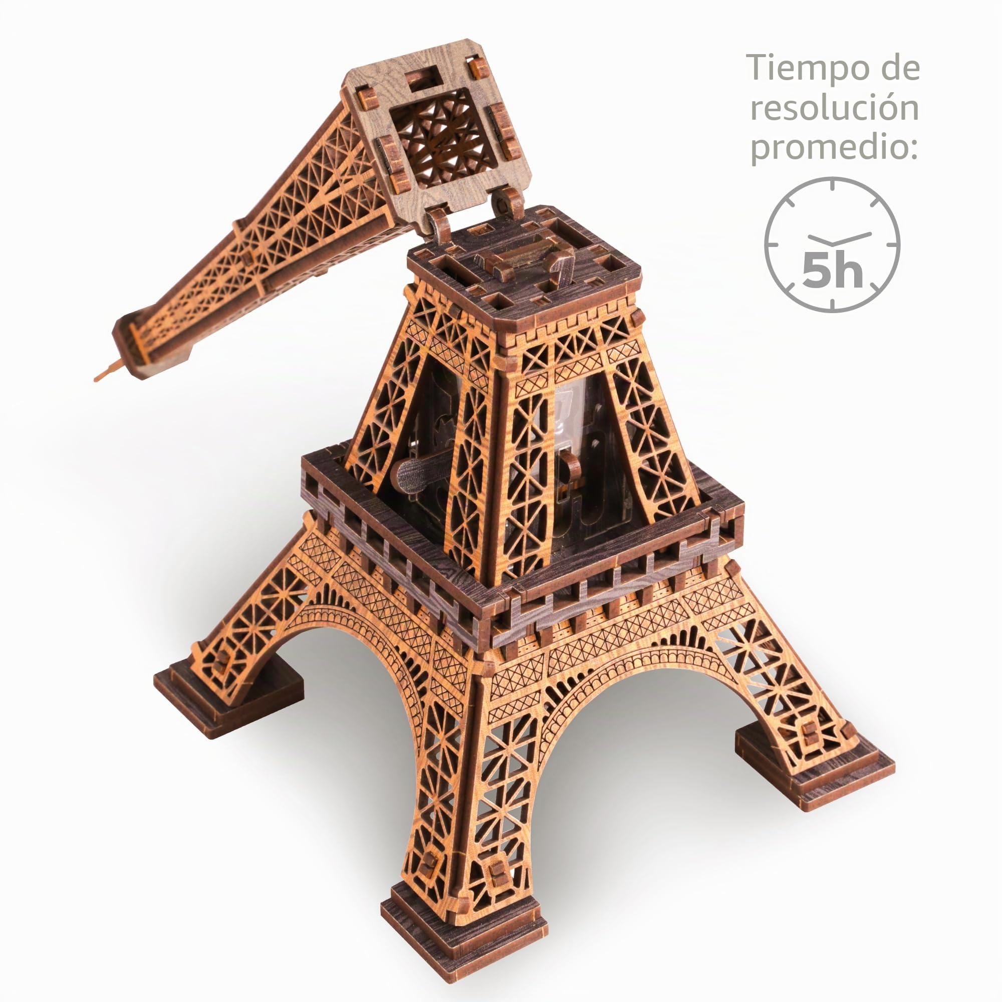 Wooden.City Caja de Rompecabezas de Madera Torre Eiffel - Rompecabezas de Madera 3D para Adultos | Escape Room | Caja de Trucos de Madera Estilo Cluebox | 180 Piezas
