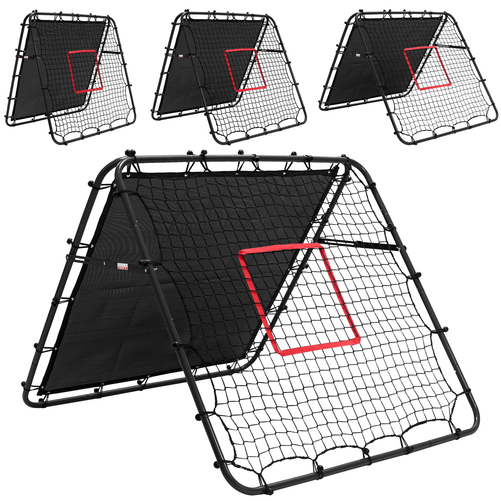 Double Sided Football Rebounder Net, Adjustable Kickback Net