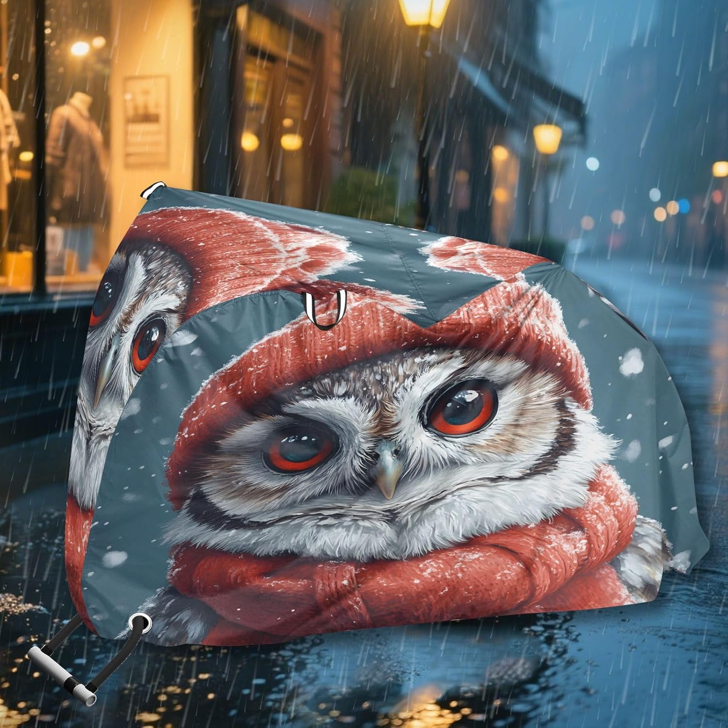 ALAZA Christmas Owl Bike Cover Waterproof Outdoor Ebike Bicycle Covers Tarp Protection for 1/2 Bikes, Sun UV Dust Wind Proof