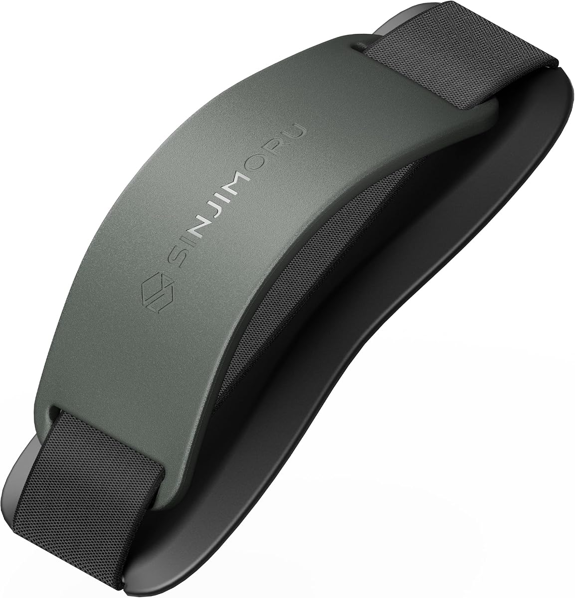 Phone Grip with Silicone Band, Holder & Kickstand, Olive Grey | Sinji Grip Silicone, adhesive finger strap for smartphones, tablets, eReaders, hands-free stand, residue-free reusable
