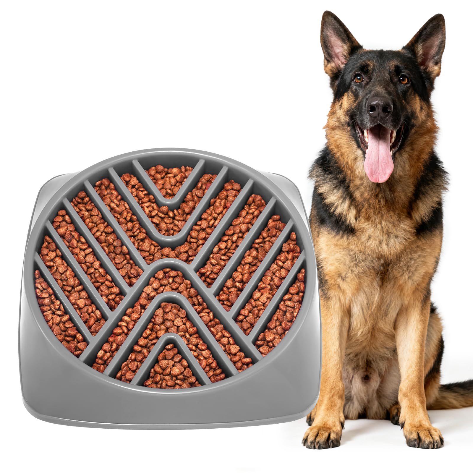 KASBAH Slow Feeder Dog Bowls Large Breed, 5 Cups Capacity for Wet & Dry Food, Puzzle Maze Bowl for Fast Eaters, Non-Slip Base, BPA Free, Helps Prevent Bloat and Aid Digestion