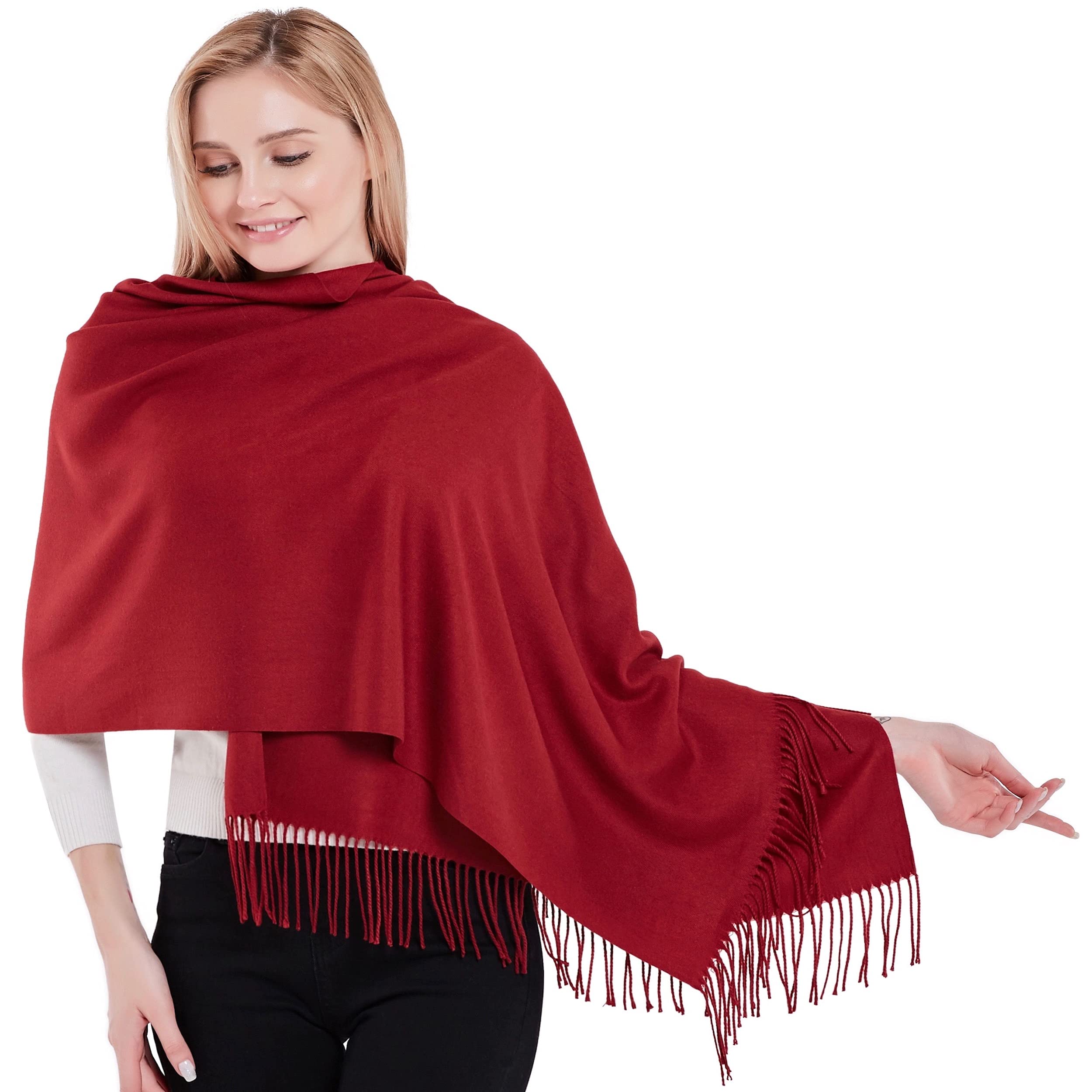 CJ Apparel Burgundy Thick Solid Colour Design Shawl Seconds Scarf Stole Pashmina