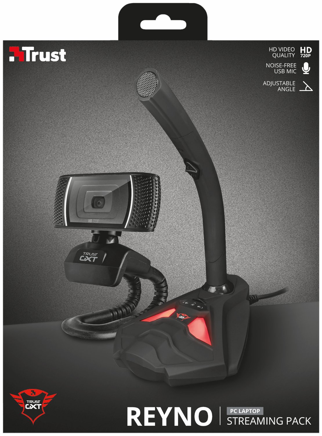 Trust Gaming GXT 786 Reyno - Pack para Streaming con Webcam y micrófono, Color Negro