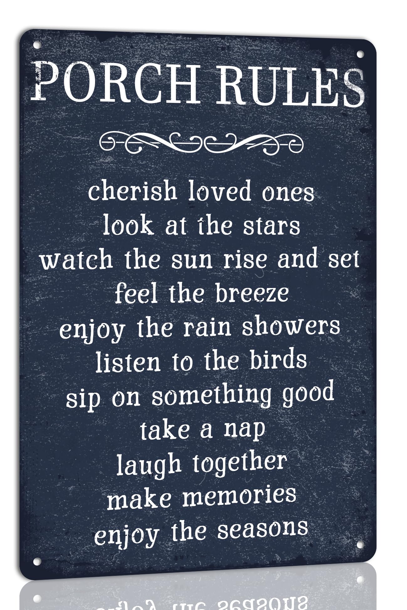 SMAZDFXX Porch Rules Vintage Metal Tin Sign Farmhouse Sign Bar Pub Garage Porch Farmhouse Patio Home Wall Decor Art Plaque 8"x12"