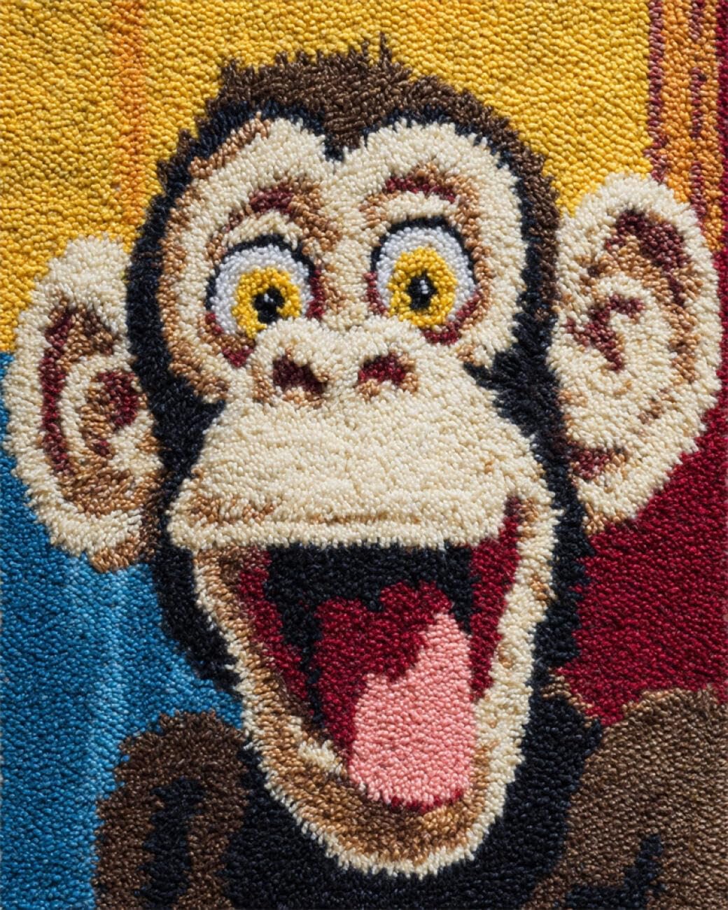 Henypt DIY Latch Hook Rug Kit Fantasy Monkey 80x160cm