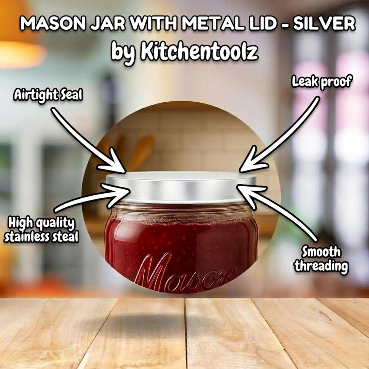 Kitchentoolz 64 oz Mason Jars Wide Mouth 2-Pack – Half Gallon Glass Jar with Lid – Large Mason Jars with Lids for Food Storage, Canning, and Fermenting - Image 7