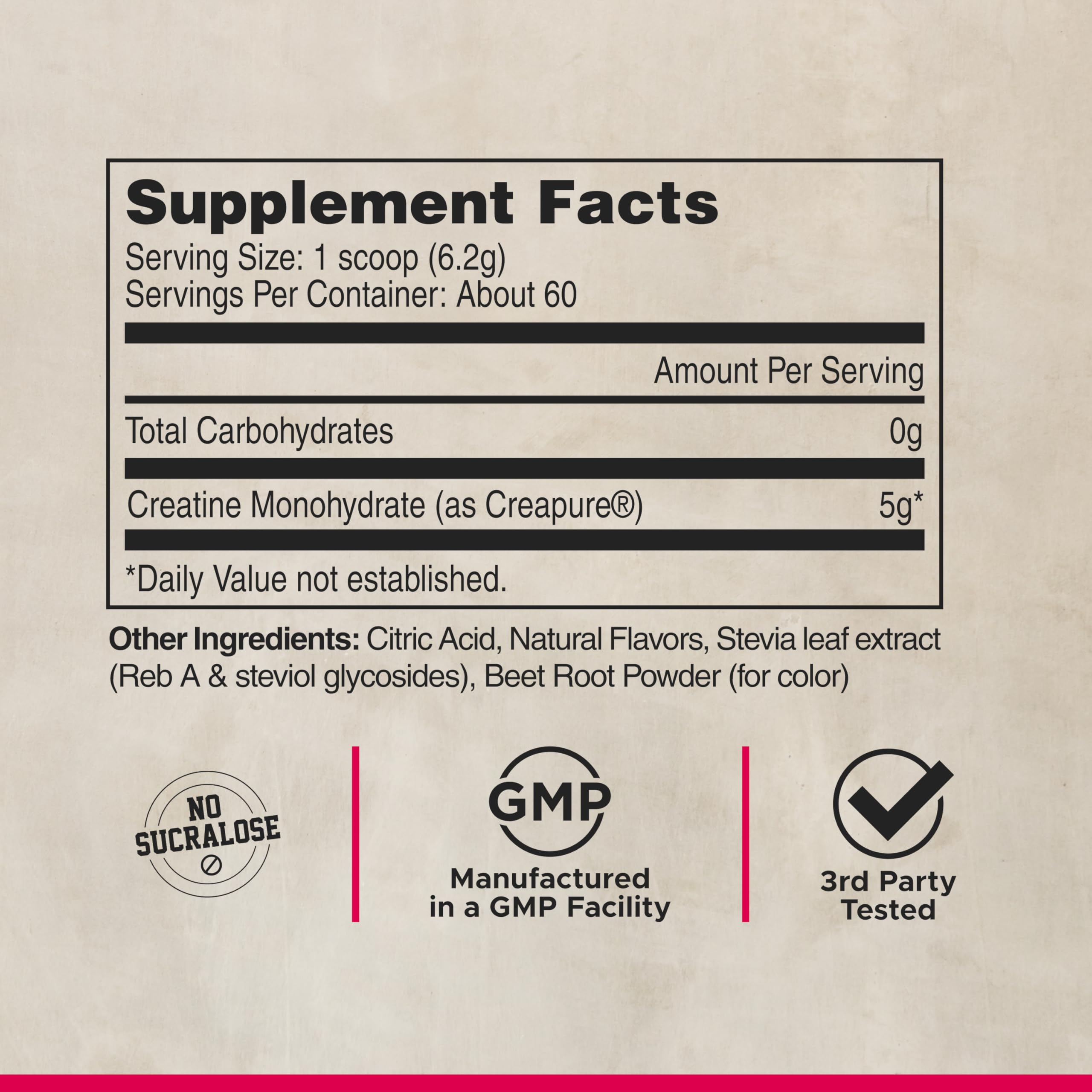 FITAID Creatine Monohydrate Powder, CreaPure, Watermelon Rush, ATP Production for Weightlifting, Cycling, Zero Sugar, Smooth-Mixing, Easy on Stomach, Resealable, 60 Servings